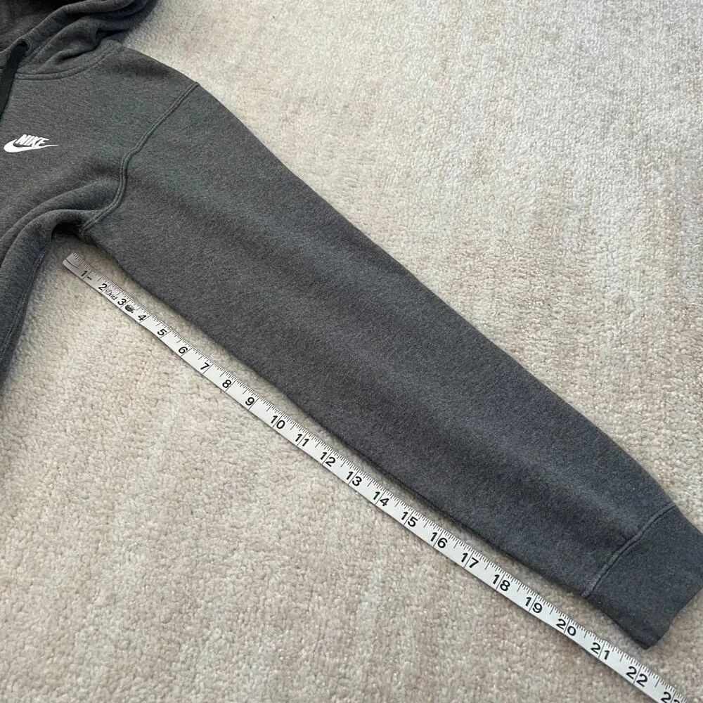 Nike Grey Club Fleece Cotton Pullover Hoodie Sweatshirt S